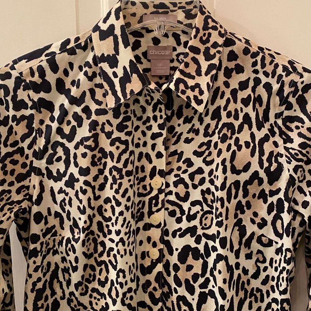 Chico's Animal Print Long Shirt/ Tunic - Picture 12 of 12